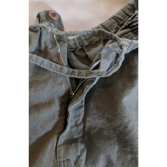 Venezia Jeans Womens Plus Sz 26/28 Green Linen Blend Shorts 6.5" Inseam - Picture 7 of 7